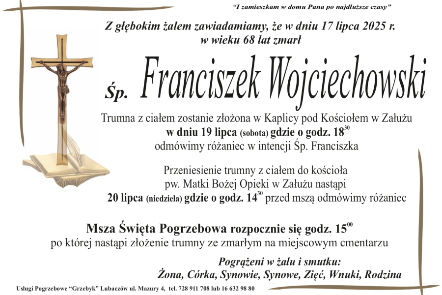 Zmarł Franciszek Wojciechowski [68 lat]